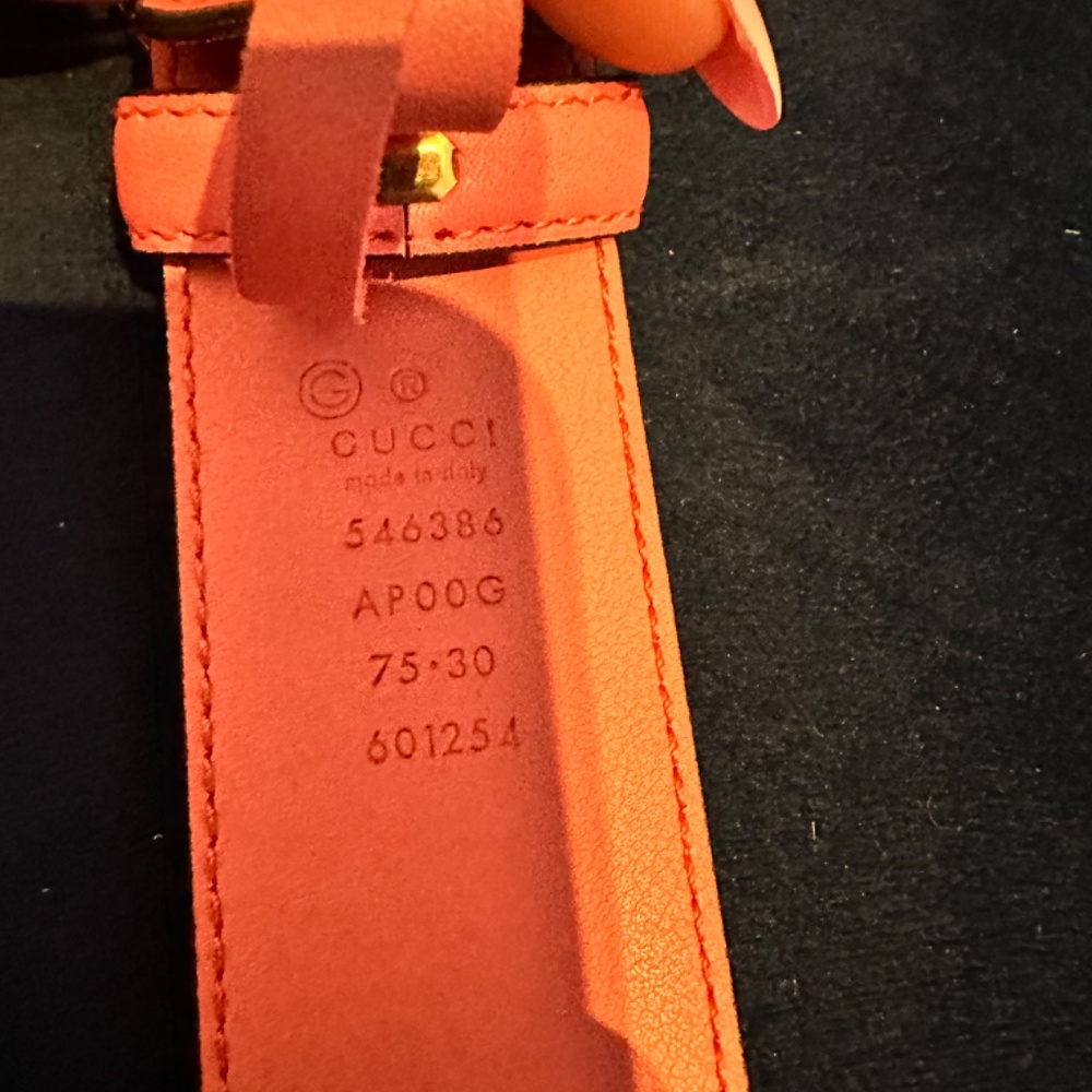 100% AUTHENTIC GUCCI BELT DARK PINK GOLD CLASP - Picture 3 of 6
